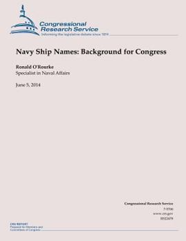 Paperback Navy Ship Names: Background for Congress Book