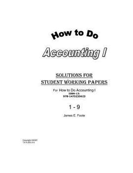 Paperback How to Do Accounting I Solutions for Chapter 1 - 9 Book