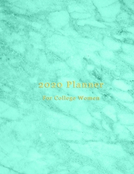 2020 Planner for College: New years goal oriented organizer for buisy students | Monthly and weekly planning sections, goals, to do lists, recaps and ... pages | Cute aqua teal blue marble pattern