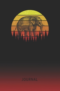 Journal: Blank African Elephant Personal Writing Diary | Old School Retro Vintage Sunset 80s Cover | Daily Journalism Diaries for Journalists & ... Set Goals & Write about your Life & Interests