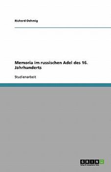 Paperback Memoria im russischen Adel des 16. Jahrhunderts [German] Book