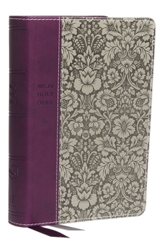 Leather Bound NKJV, Deluxe Reference Bible, Compact Large Print, Imitation Leather, Purple, Red Letter Edition, Comfort Print [Large Print] Book