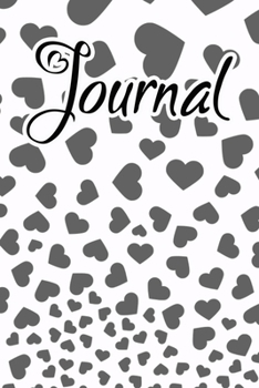 Paperback Journal: Grey Falling Hearts Journal for women to write in Book