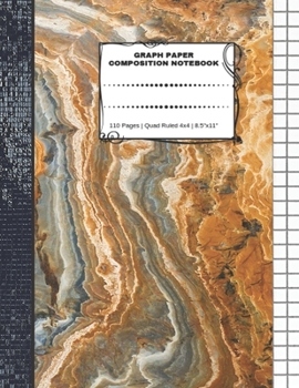 Graph Paper Composition Notebook: 110 Pages - Quad Ruled 4x4 - 8.5" x 11" Marble Large Notebook with Grid Paper - Math Notebook For Students