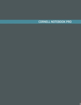 Paperback Cornell Notebook Pro: Large Note Taking System For School And University. College Ruled Pretty Light Notes. Charcoal Dark Aqua Cover - Trend Book