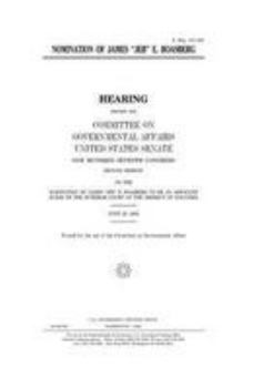 Paperback Nomination of James "Jeb" E. Boasberg Book