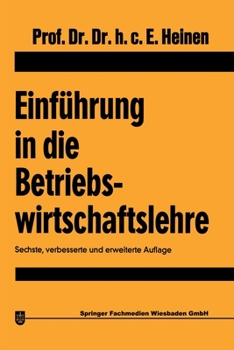 Paperback Einführung in die Betriebswirtschaftslehre [German] Book