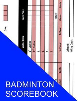 Paperback Badminton Scorebook Book