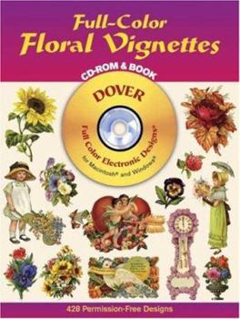 Paperback Full-Color Floral Vignettes CD-ROM and Book