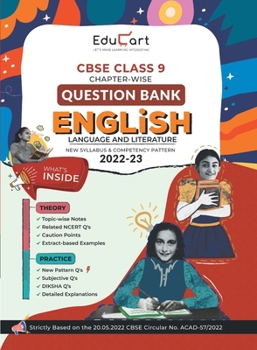 Paperback Educart CBSE Class 9 ENGLISH LANGUAGE AND LITERATURE Question Bank Book for 2022-23 (Includes Chapter wise Theory & Practice Questions 2023) Book