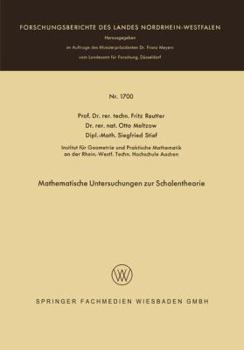 Paperback Mathematische Untersuchungen Zur Schalentheorie [German] Book