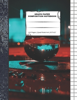 Graph Paper Composition Notebook: 110 Pages | Quad Ruled 4x4 | 8.5" x 11": Marbles Large Notebook with Grid Paper | Math Notebook For Students