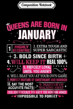 Composition Notebook: Queens are Born In January  Journal/Notebook Blank Lined Ruled 6x9 100 Pages