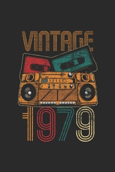 Paperback Vintage 1979: Dotted Bullet Grid Notebook / Journal (6 X 9 -120 Pages) - Birthday Gift Idea Book