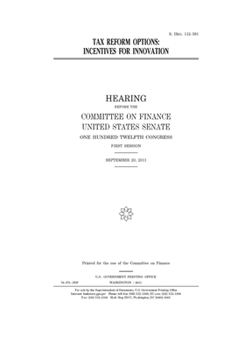 Paperback Tax reform options: incentives for innovation Book