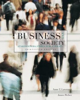 Hardcover Business and Society: Stakeholders, Ethics, Public Policy Book