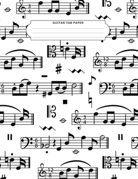 Guitar Tab Paper: Blank Guitar Tablature Manuscript Paper Lyric Lines and Chord Boxes , Standard Notebook, Staff Sheets Pad, Music Journal for Guitar ... Composition Book, Songbooks for Beginners