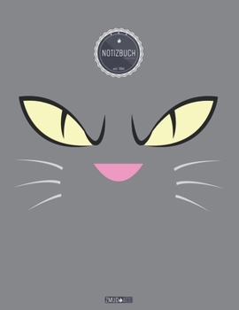 ZMUDACE Notizbuch Blanko: in DIN A4 Softcover | "ZB018 Böse Katze" |156 leere Seiten mit persönlichem Register + Seitenzahlen | Zeichenbuch, ... zum Selbstgestalten (German Edition)
