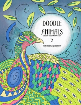 Paperback Doodle Animals Coloring Book for Grown-Ups 2 Book