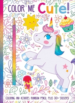 Paperback Color Me Cute! Coloring Book with Rainbow Pencil Book