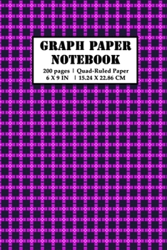 Graph Paper Notebook: 200 pages (100 sheets) 5x5 Composition Grid Planner | Retro Purple Theme | Quad-Ruled | 6x9 Sized