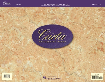 Paperback Carta Manuscript Paper No. 25 - Professional Book