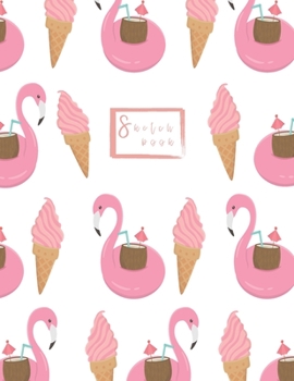 Sketchbook: Hello Pink Summer Sketchbook : 110 Pages of 8.5"x 11" Blank Paper for Drawing, Doodling or Sketching