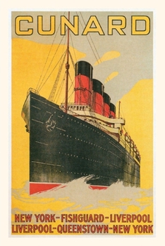 Paperback Vintage Journal Cunard Line with Yellow Background Travel Poster Book