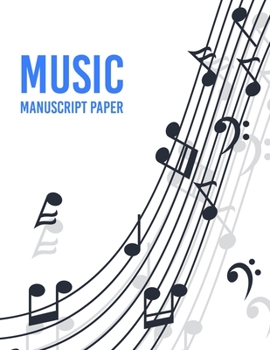 Paperback Wide Staff music Manuscript Paper: Music Manuscript Paper / White Marble Blank Sheet Music / Notebook for Musicians / Staff Paper / Composition Books Book