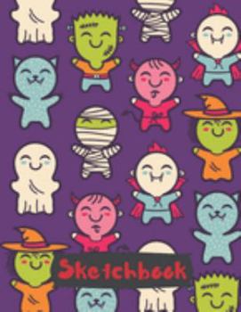 Sketchbook: Frankenstein Monster Mummy Dracula & Friends Notebook for Drawing, Doodling, Crayon Coloring, Writing & Painting ,Blank Paper (Happy Halloween Sketching Book & Draw Journal)