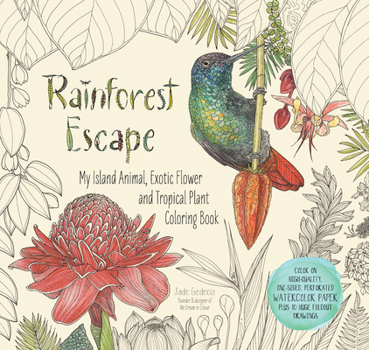 Paperback Rainforest Escape: My Island Animal, Exotic Flower and Tropical Plant Color Book