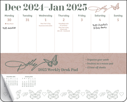 Calendar Dolly Parton 2025 Weekly Desk Pad Calendar Book