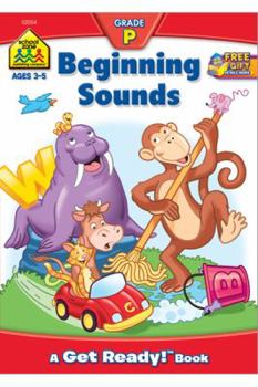 Paperback School Zone Beginning Sounds Workbook: 32 Pages, Preschool, Kindergarten, Letter-Object & Letter-Sound Association, Alphabet, Ages 3 to 5 (School Zone Get Ready! Book Series) Book
