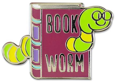 Misc. Supplies Enamel Pin Bookworm Book