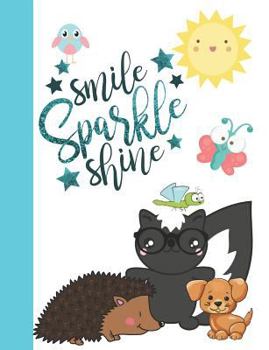 Paperback Smile Sparkle Shine: Forest Friends Wide Ruled Composition Writing Notebook Book