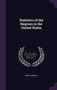 Hardcover Statistics of the Negroes in the United States Book