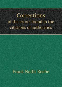 Paperback Corrections of the Errors Found in the Citations of Authorities Book