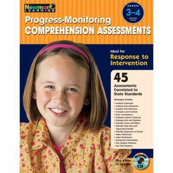 Paperback Progress-Monitoring Comprehension Assessments: Grades 3-4 [With CDROM] Book