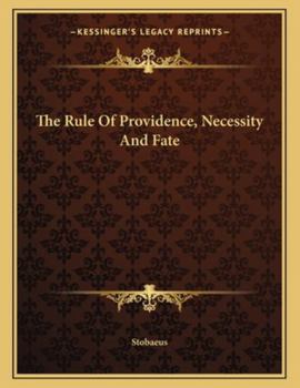 Paperback The Rule of Providence, Necessity and Fate Book