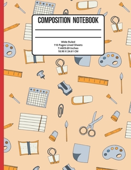 Paperback Composition Notebook Wide Ruled: School 110 Pages Book