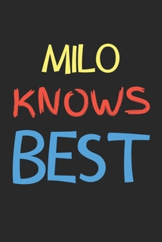 Paperback Milo Knows Best: Lined Journal, 120 Pages, 6 x 9, Milo Personalized Name Notebook Gift Idea, Black Matte Finish (Milo Knows Best Journa Book
