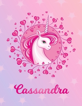 Paperback Cassandra: Unicorn Sheet Music Note Manuscript Notebook Paper - Magical Horse Personalized Letter E Initial Custom First Name Cov Book