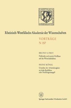 Paperback Politische Und Soziale Einflüsse Auf Das Wirtschaftsleben. Ursachen Der Arbeitslosigkeit: Zu Hohe Reallöhne Oder Nachfragemangel?: 338. Sitzung Am 4. [German] Book