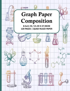 Paperback Graph Paper Composition Notebook: Quad Ruled 4x4 Grid Paper for Math & Science Students, School, College, Teachers - 4 Squares Per Inch, 120 Squared S Book