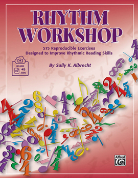 Paperback Rhythm Workshop: 575 Reproducible Exercises Designed to Improve Rhythmic Reading Skills, Comb Bound Book & Online Pdf/Audio Book