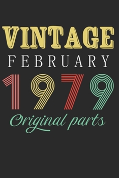 Vintage February 1979 Original Parts: Retro Birthday Gift Notebook Blank Lined Journal