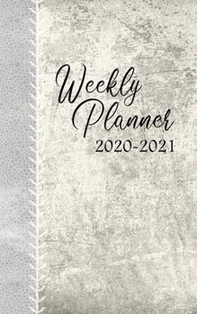 Weekly Planner 2020 2021: 2 Year Daily Schedule / January 2020 to December 2021 / 5 x 8 Agenda Calendar / Year At A Glance / Beautiful Artistic Cream Cover
