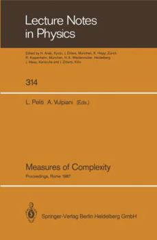 Paperback Measures of Complexity: Proceedings of the Conference, Held in Rome September 30-October 2, 1987 Book