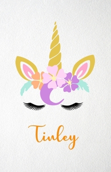 Tinley A5 Lined Notebook 110 Pages: Funny Blank Journal For Lovely Magical Unicorn Face Dream Family First Name Middle Last Surname. Unique Student Teacher Scrapbook/ Composition Great For Home School