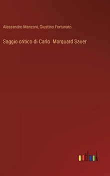 Hardcover Saggio critico di Carlo Marquard Sauer [Italian] Book